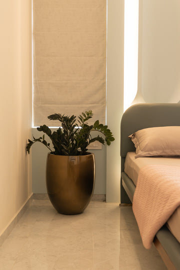 Iris FRP Brass Planter Pot