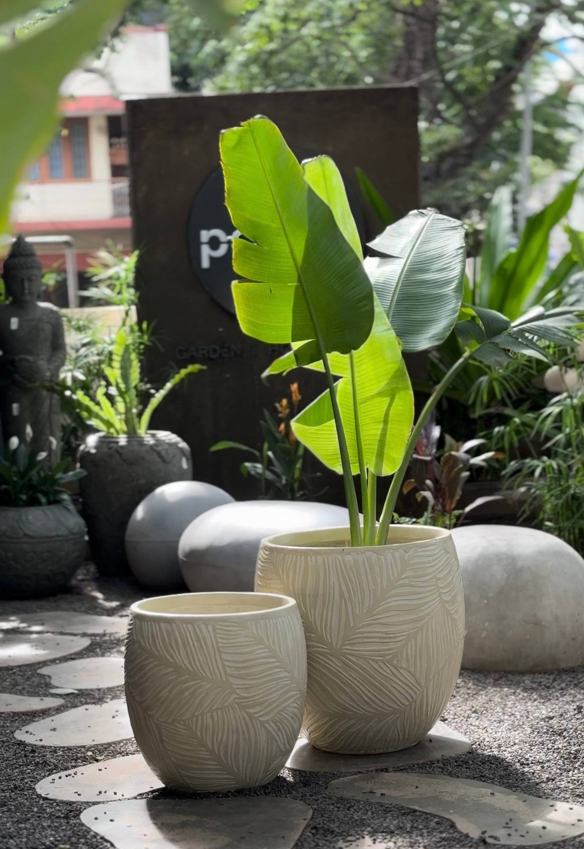 ceramic flower pots india Round GRC Floor Planter