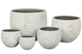 Aura Antique White concrete planters in multiple sizes