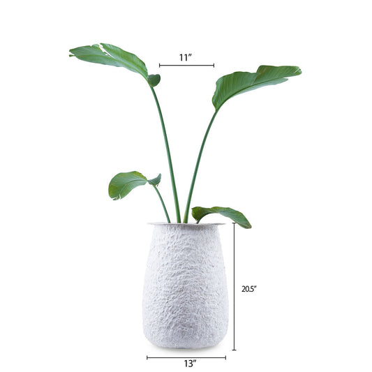 Bella Round Planter White Coral Finish