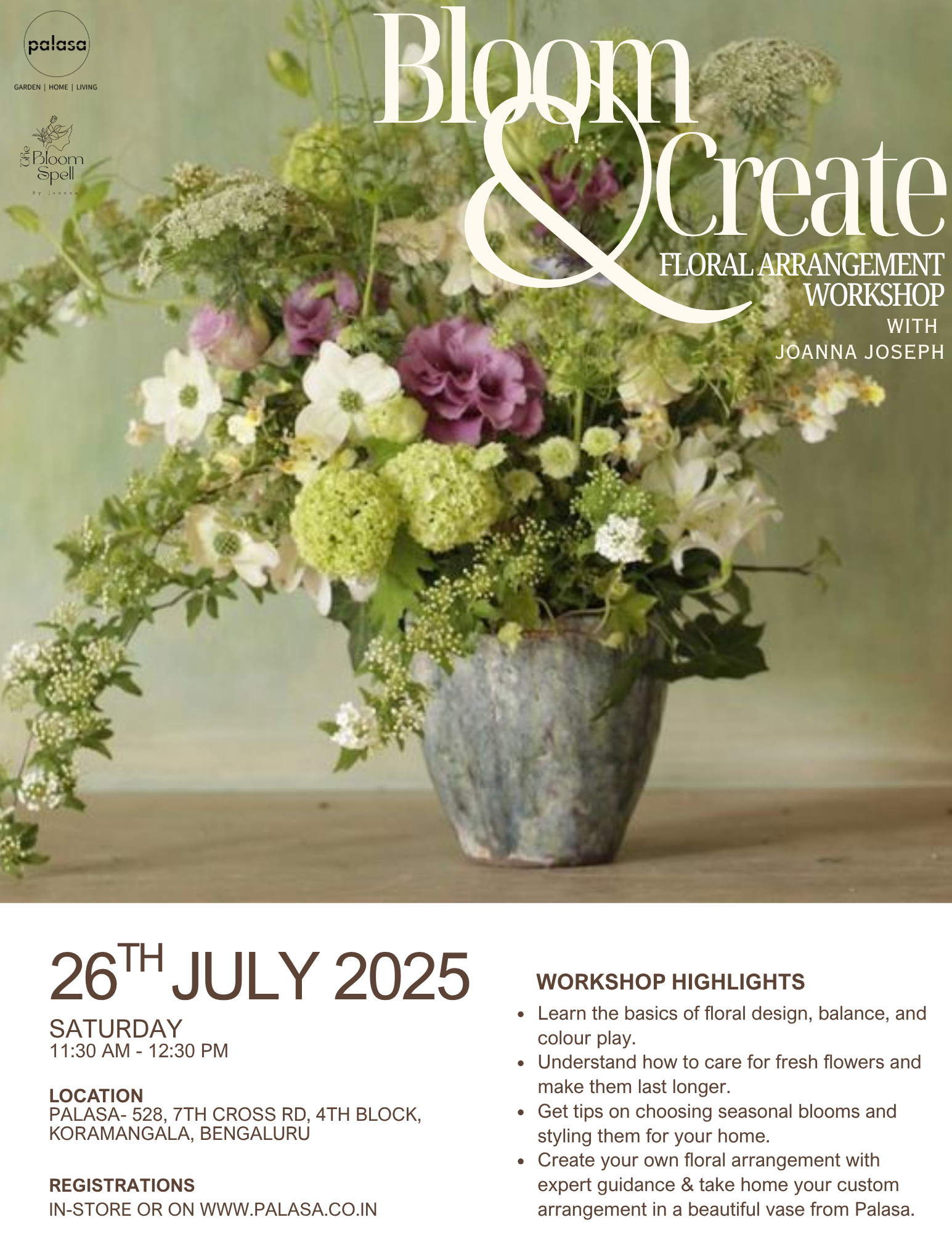 Floral Arrangment Workshop with The Bloom Spell