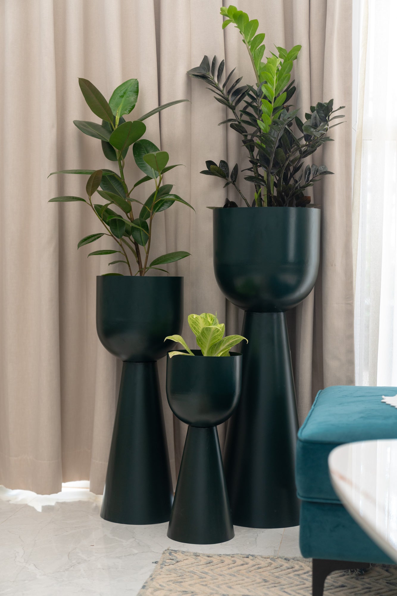 metal plant pot Black Metal Planter Online Bangalore India| Studio Palasa