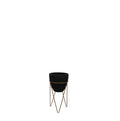 This fiberglass black planter with gold stand designed by Studio Palasa is an ideal fit for your indoor spaces like your entryway or any corner of your home or office space. Combined with the stand, the planter adds a dramatic effect onto your plants. 