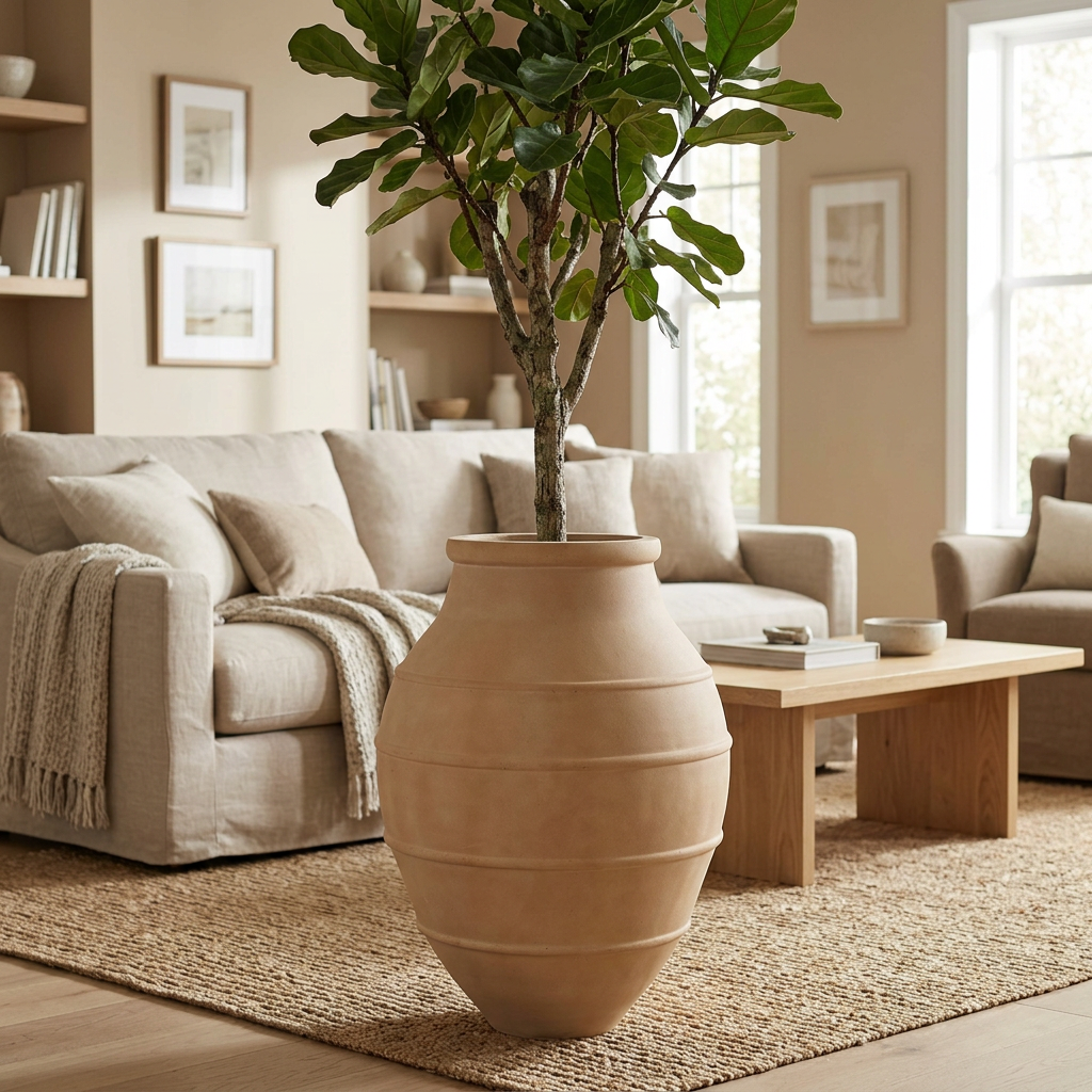 Sand Beige planter living-room styling