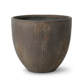 Single antique brown Centa planter on a white background