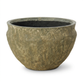 Single Moss Green Mahi Wide planter on white background