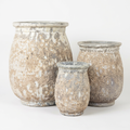 Large, medium and small Boca Concrete Planters together