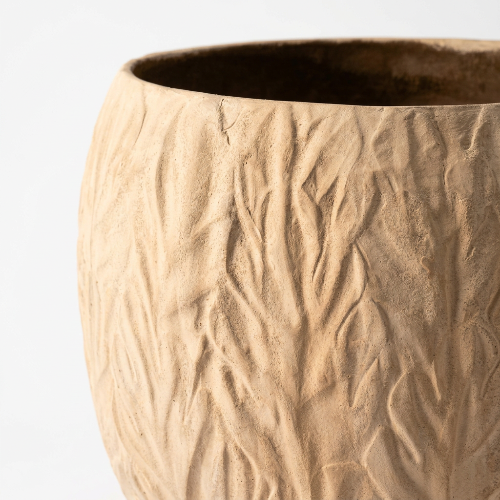Tisha planter raised botanical texture close-up