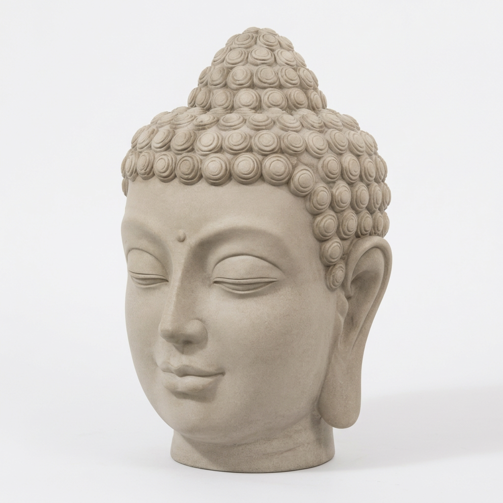 Zen Buddha FRP Sculpture, elevated three-quarter view
