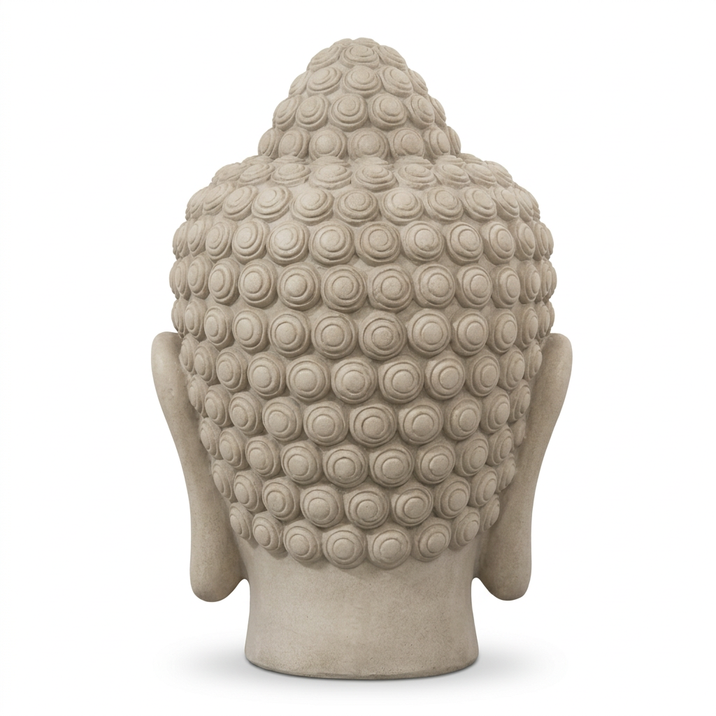 Zen Buddha FRP Sculpture, AI-approximated back view