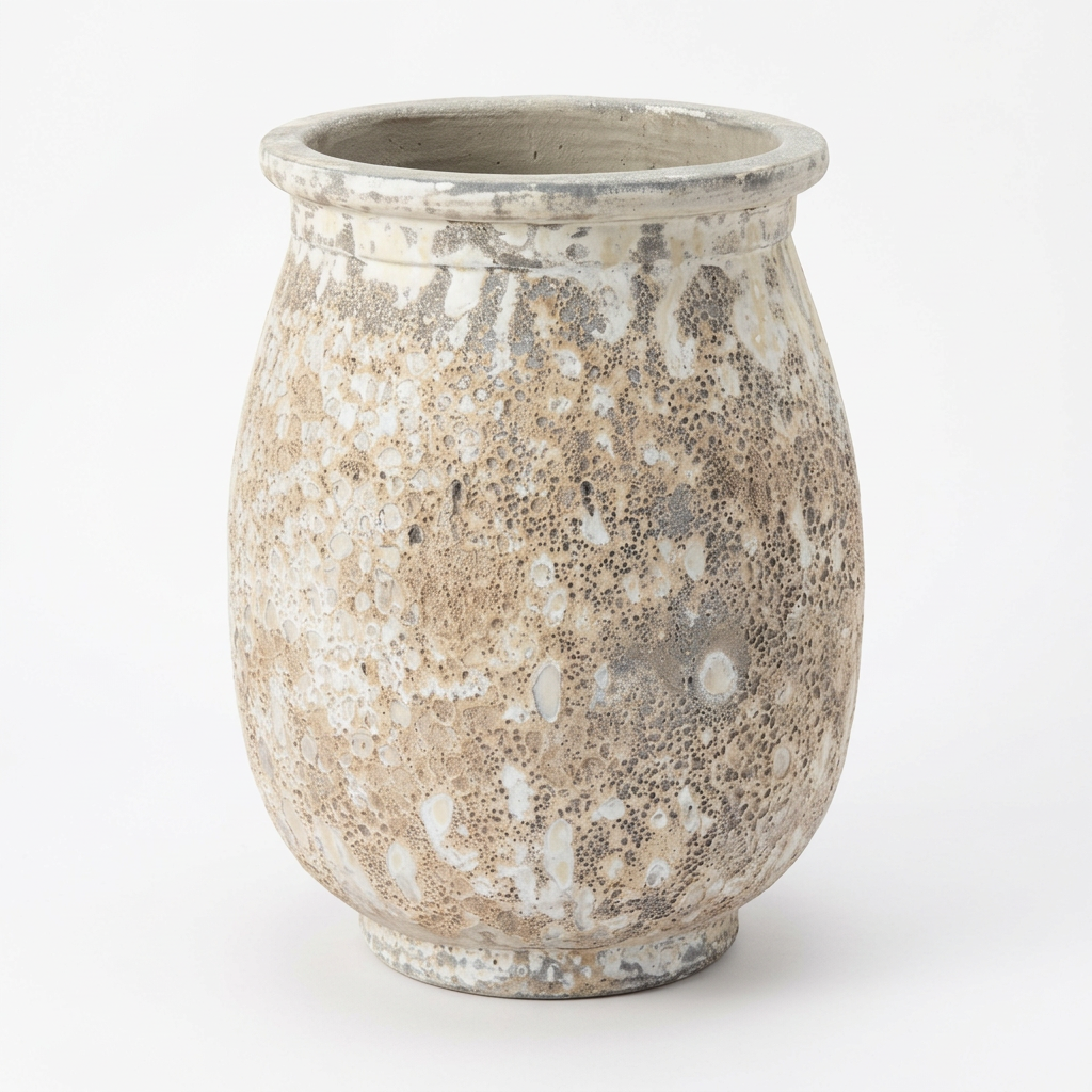 Boca Concrete Planter, empty front view
