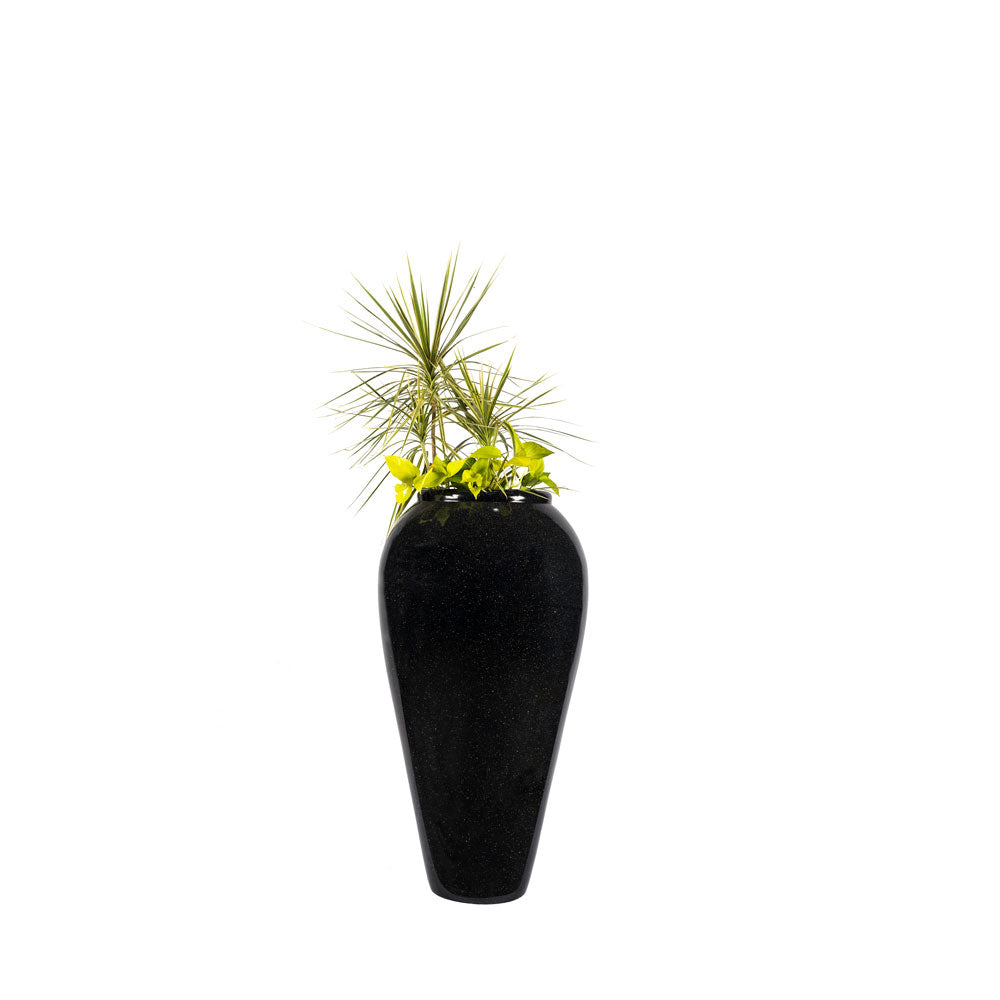 Black Trado S FRP planter is versatile and durable, suitable for both indoor and outdoor use. This indoor or ourdoor planter can be used in contemporary or traditional homes or offices and even garden spaces. Use The Black Trado Planter Pot as a statement piece and is available in 3 colours.