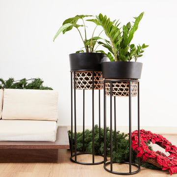 Topha Cane Metal Planter